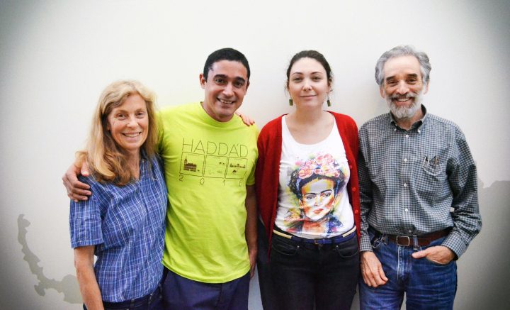 Liz, Able, Divna, and Russ (left to right) during the October 2017 Sound Analysis Workshop.