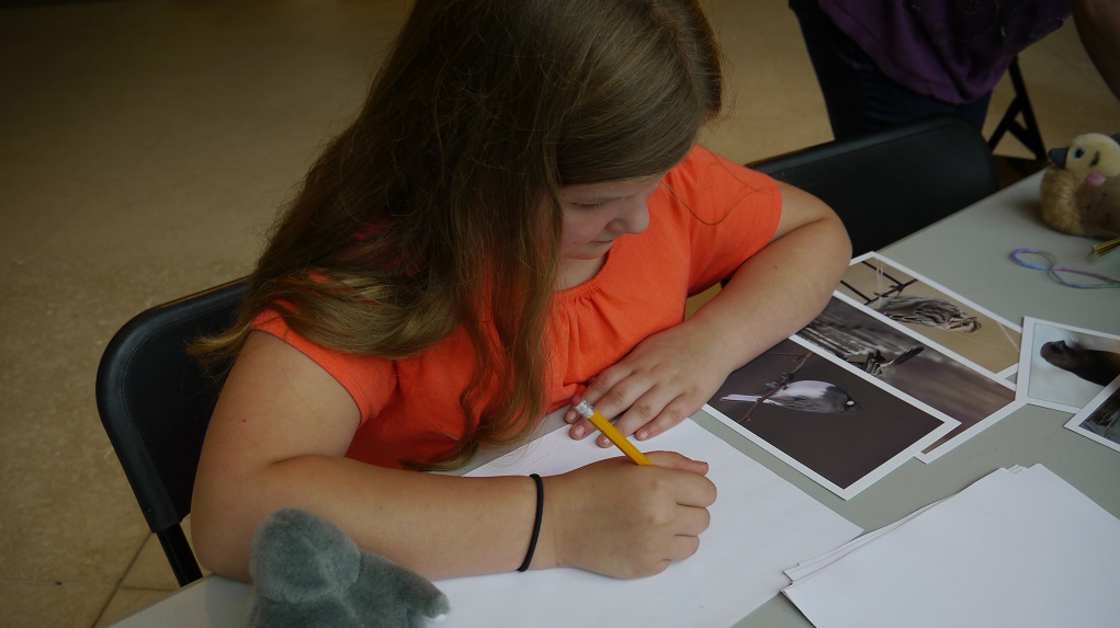 student working indoors