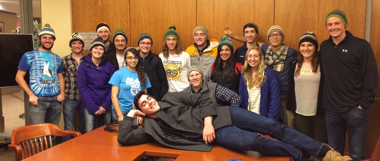 Lab group 2015-2016 featuring snazzy new hats.