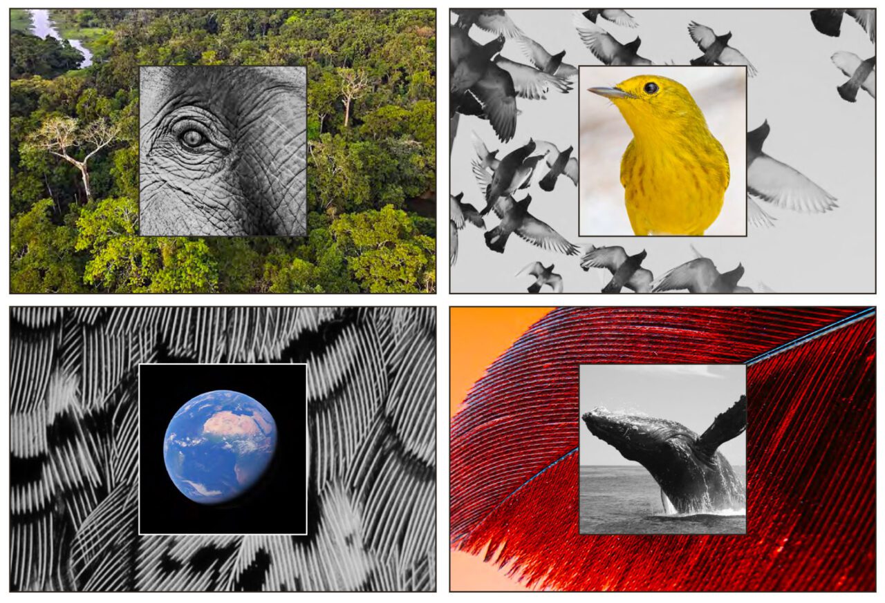 Four image layering examples