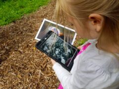 Girl looking at an app