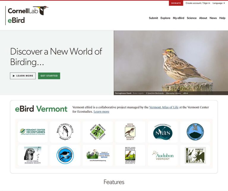 eBird Vermont homepage
