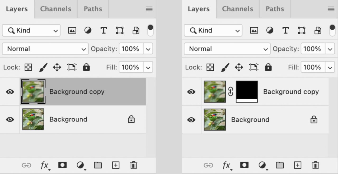 Adding a mask to the blurred layer
