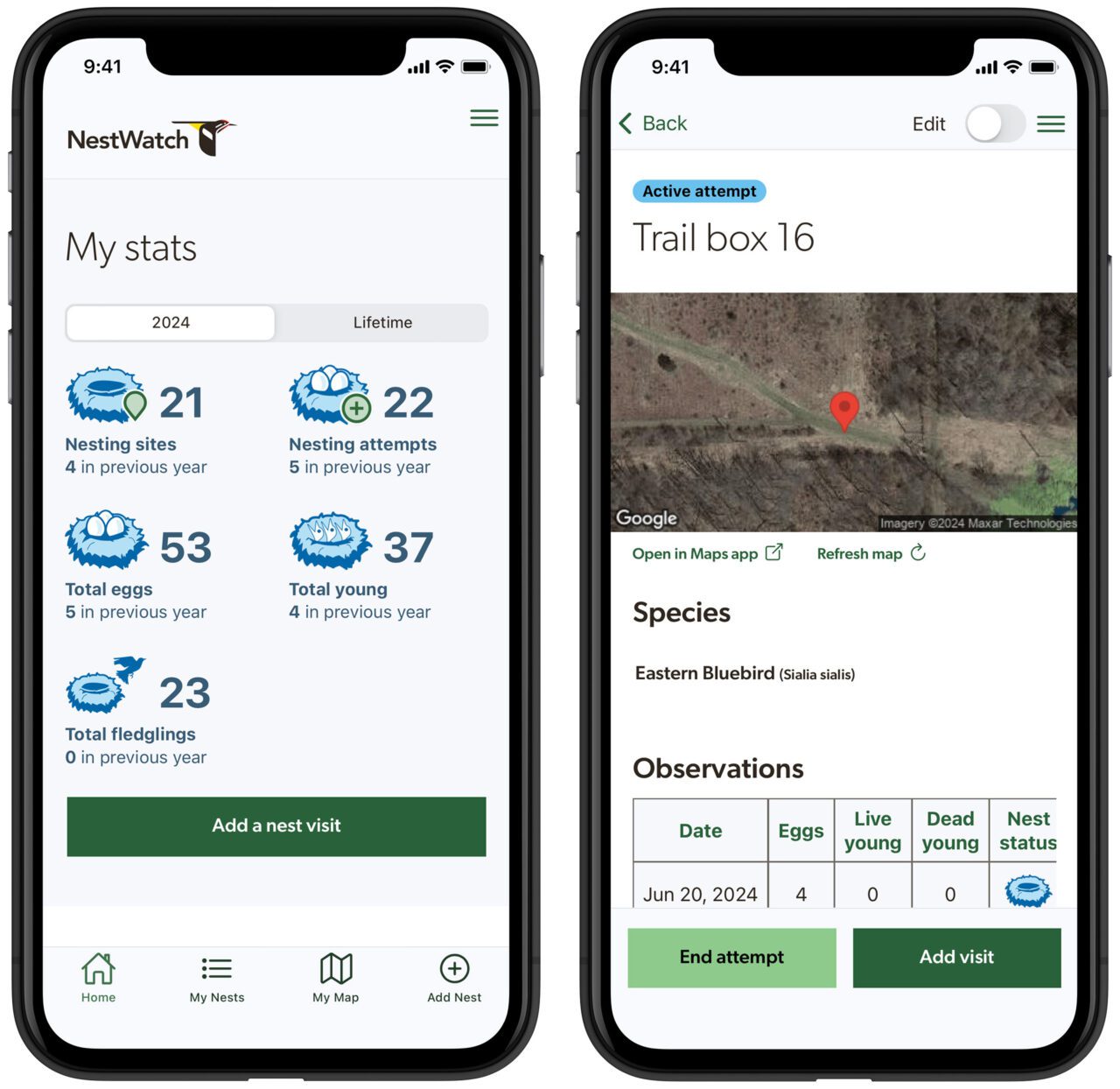 Zoom in to the NestWatch app preview