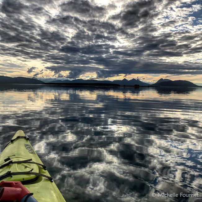En route to one of the unnamed islands in Glacier Bay to deploy an acoustic recorder. This is fieldwork at its absolute finest.