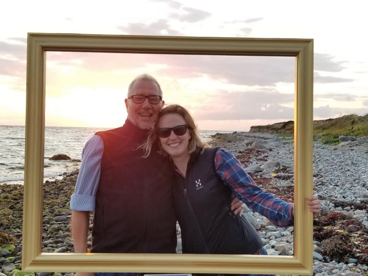 Hanging out with one of my favorite Danes, Ole. I met Ole 7 years ago, when he was doing a sabbatical in Santa Cruz and I was working there. He was a big inspiration in my continuing in bioacoustics. Plus, he appreciates beautiful drives and sunsets – like this one that he brought Colleen and me to on my last night. 
