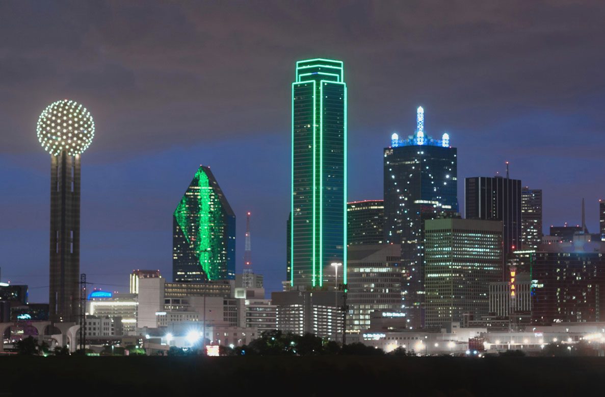 Dallas skyline at night