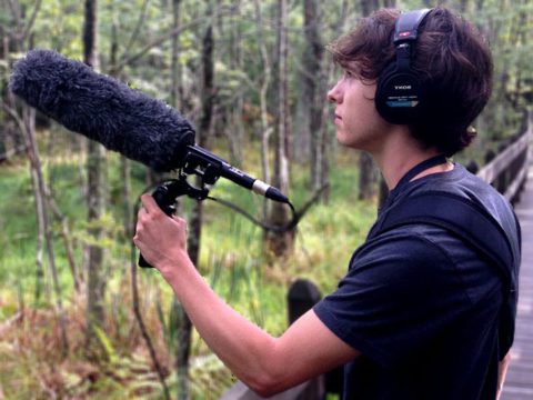 Undergraduate recording, photo courtesy of the Cornell Lab