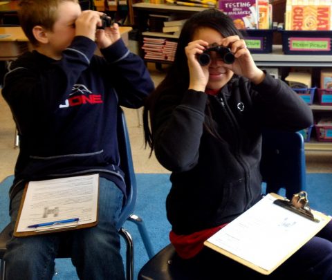 binocular practice with students