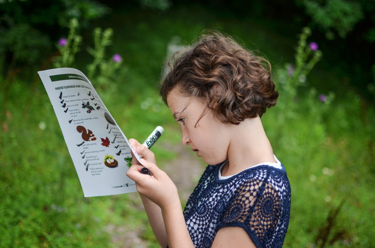 girl with scavenger map