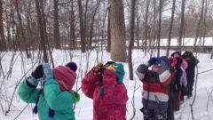 Children participating in the Great Backyard Bird Count