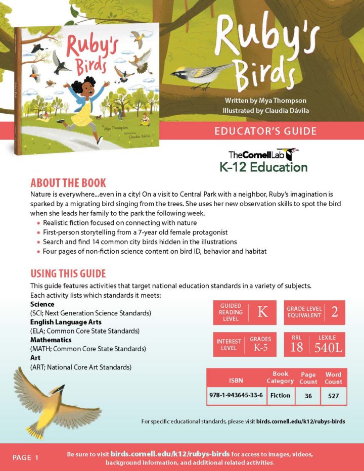 Ruby's birds overview which can be accessed via the guide overview and supplemental materials link next to this image.