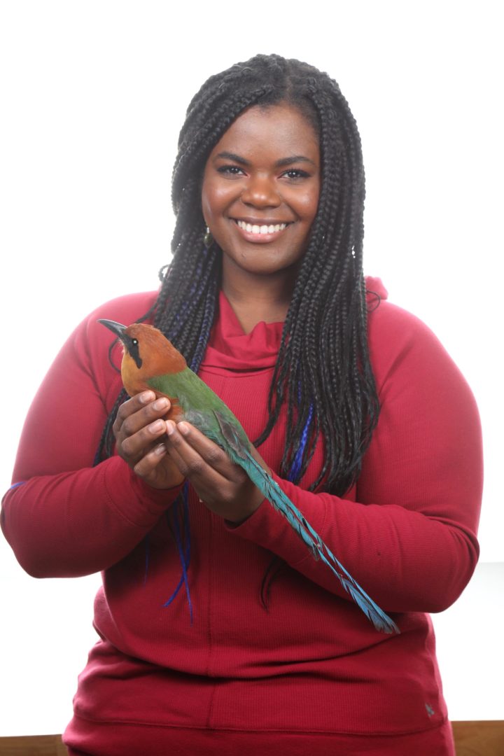 Monique Pipkin holding a bird