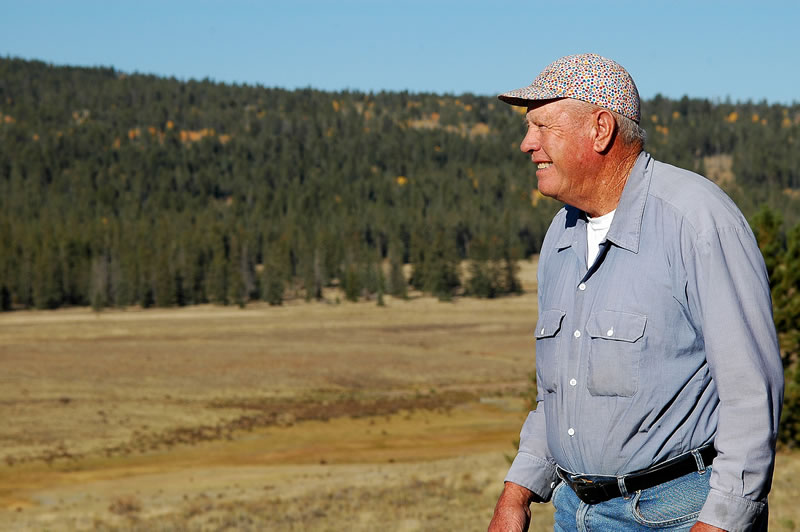 Landowner, Joe Cogan, on a site visit with the Land Trust. Photo credit: LTUA