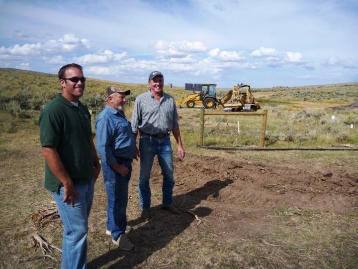 Landowner Ken Adler with USFWS biologist Bob Timberman and Brandon Miller