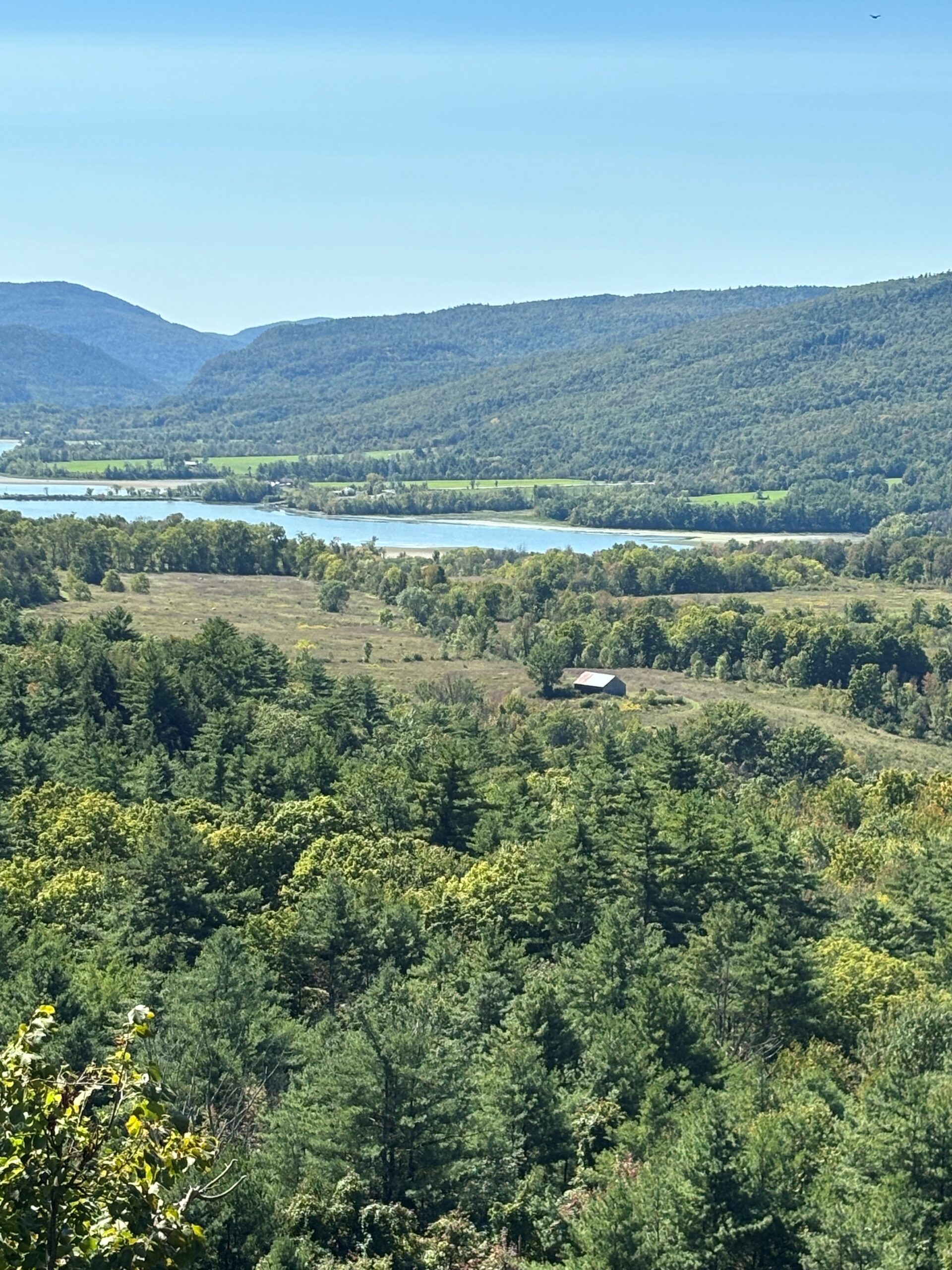 A view of land and mountains in Vermont